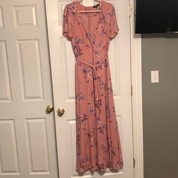 Lulus Dresses & Skirts - Lulu’s Fiorire Rusty Rose Floral Print Wrap Maxi Dress - Rusty Rose Floral Print